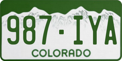 CO license plate 987IYA