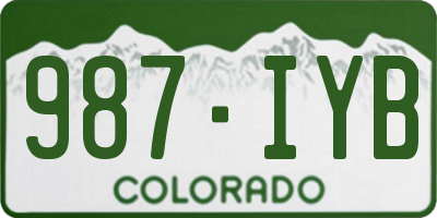 CO license plate 987IYB