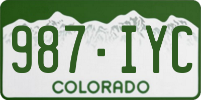 CO license plate 987IYC