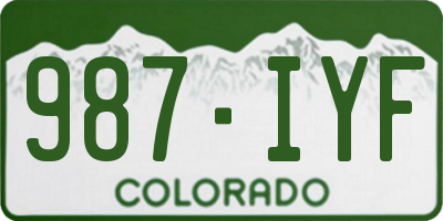 CO license plate 987IYF