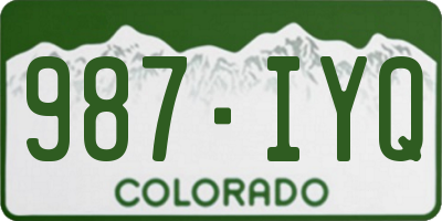 CO license plate 987IYQ