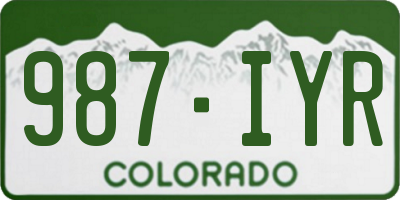 CO license plate 987IYR
