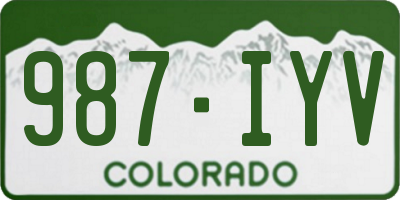 CO license plate 987IYV