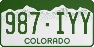 CO license plate 987IYY