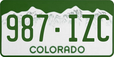 CO license plate 987IZC