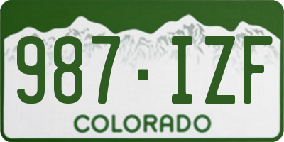 CO license plate 987IZF