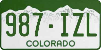 CO license plate 987IZL