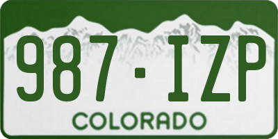 CO license plate 987IZP