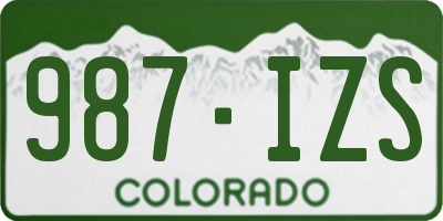 CO license plate 987IZS