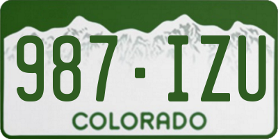 CO license plate 987IZU