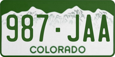 CO license plate 987JAA