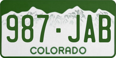 CO license plate 987JAB
