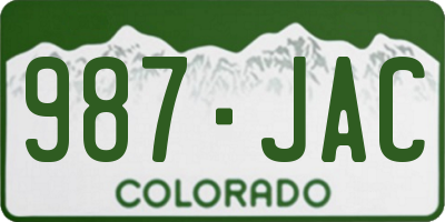 CO license plate 987JAC
