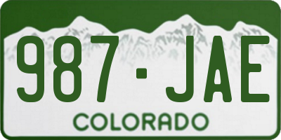 CO license plate 987JAE