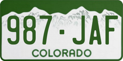 CO license plate 987JAF