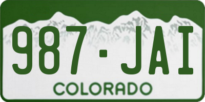 CO license plate 987JAI