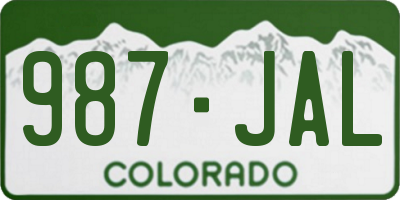 CO license plate 987JAL