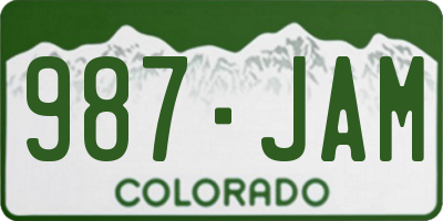 CO license plate 987JAM