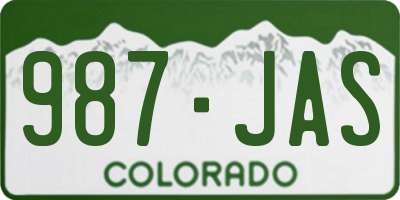 CO license plate 987JAS