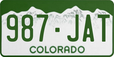 CO license plate 987JAT