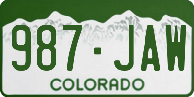 CO license plate 987JAW