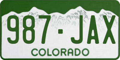 CO license plate 987JAX
