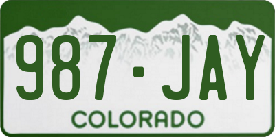 CO license plate 987JAY