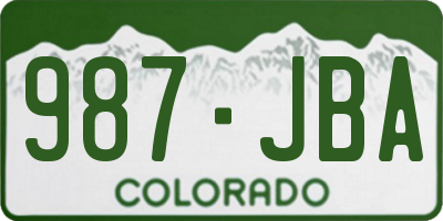 CO license plate 987JBA