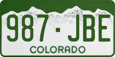 CO license plate 987JBE