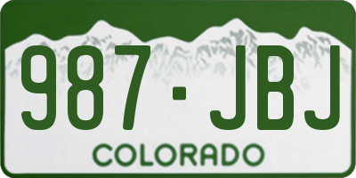 CO license plate 987JBJ