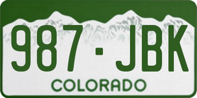 CO license plate 987JBK