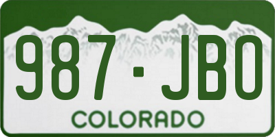 CO license plate 987JBO