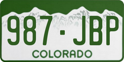 CO license plate 987JBP
