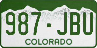 CO license plate 987JBU