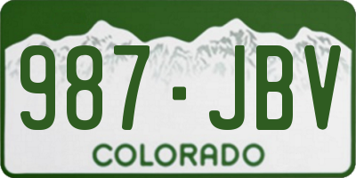 CO license plate 987JBV