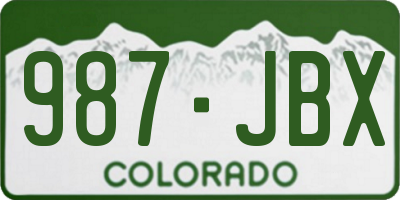 CO license plate 987JBX