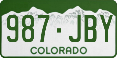 CO license plate 987JBY