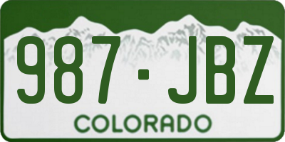 CO license plate 987JBZ