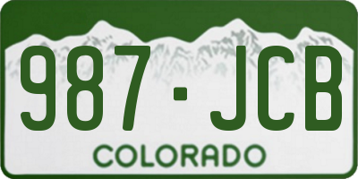 CO license plate 987JCB