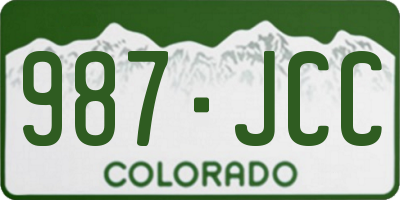 CO license plate 987JCC