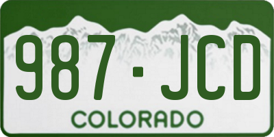 CO license plate 987JCD