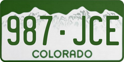 CO license plate 987JCE