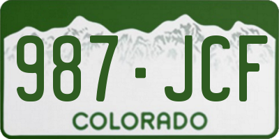 CO license plate 987JCF
