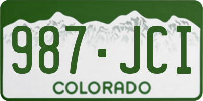 CO license plate 987JCI