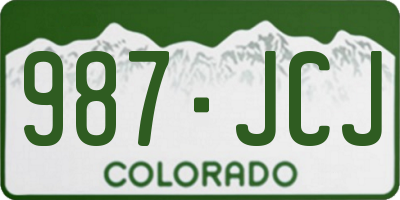 CO license plate 987JCJ