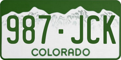 CO license plate 987JCK