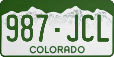 CO license plate 987JCL