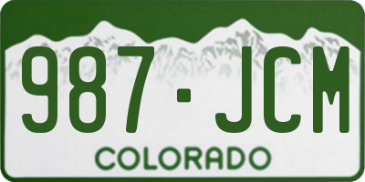 CO license plate 987JCM