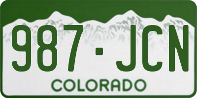 CO license plate 987JCN