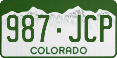 CO license plate 987JCP
